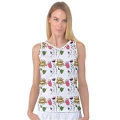 Handmade Pattern With Crazy Flowers Women s Basketball Tank Top