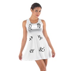 Set Of Black Web Dings On White Background Abstract Symbols Cotton Racerback Dress by Amaryn4rt