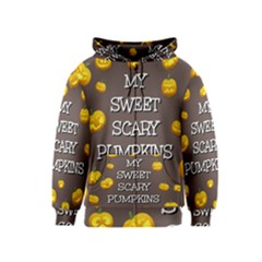 Scary Sweet Funny Cute Pumpkins Hallowen Ecard Kids  Zipper Hoodie by Amaryn4rt