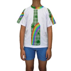 St  Patricks Day - Bottle Kids  Short Sleeve Swimwear by Valentinaart