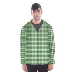 St  Patricks Day Plaid Pattern Hooded Wind Breaker (men) by Valentinaart