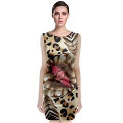 Animal Tissue And Flowers Sleeveless Velvet Midi Dress by Amaryn4rt