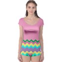 Easter Chevron Pattern Stripes Boyleg Leotard  View1