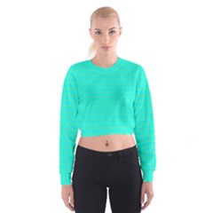 Clovers On Blue Women s Cropped Sweatshirt