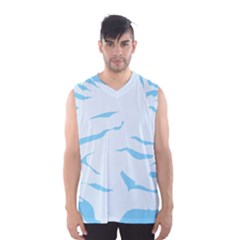 Blue Tiger Animal Pattern Digital Men s Basketball Tank Top by Amaryn4rt