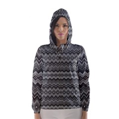 Greyscale Zig Zag Hooded Wind Breaker (women) by Amaryn4rt