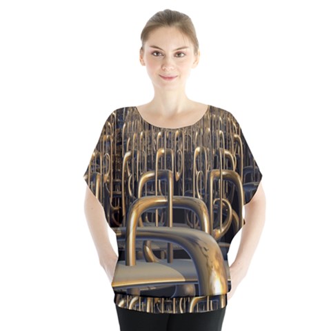 Fractal Image Of Copper Pipes Blouse by Amaryn4rt