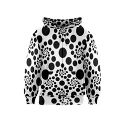 Dot Dots Round Black And White Kids  Zipper Hoodie by Amaryn4rt