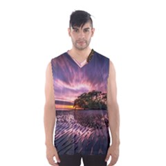 Landscape Reflection Waves Ripples Men s Basketball Tank Top by Amaryn4rt