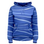 Lines Swinging Texture  Blue Background Women s Pullover Hoodie