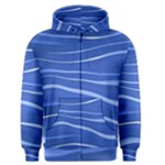 Lines Swinging Texture  Blue Background Men s Zipper Hoodie