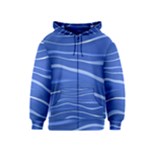 Lines Swinging Texture  Blue Background Kids  Zipper Hoodie