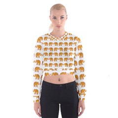 Indian Elephant  Women s Cropped Sweatshirt by Valentinaart