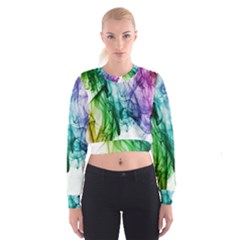 Colour Smoke Rainbow Color Design Women s Cropped Sweatshirt by Amaryn4rt