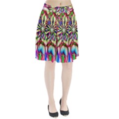 Magic Fractal Flower Multicolored Pleated Skirt by EDDArt