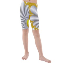 Fractal Gold Palm Tree  Kids  Mid Length Swim Shorts by Amaryn4rt