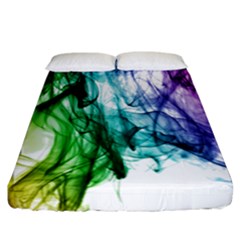 Colour Smoke Rainbow Color Design Fitted Sheet (california King Size)