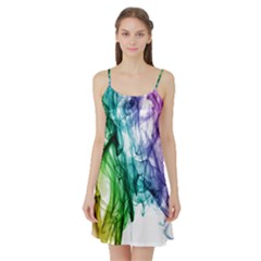 Colour Smoke Rainbow Color Design Satin Night Slip by Amaryn4rt