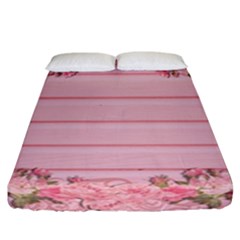 Pink Peony Outline Romantic Fitted Sheet (california King Size)