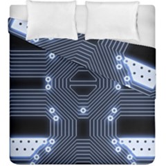 A Completely Seamless Tile Able Techy Circuit Background Duvet Cover Double Side (king Size) by Simbadda