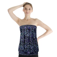 Pixel Colorful And Glowing Pixelated Pattern Strapless Top by Simbadda