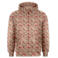 Vintage Flower Pattern  Men s Zipper Hoodie by TastefulDesigns