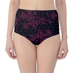 Floral Pattern Background High-waist Bikini Bottoms