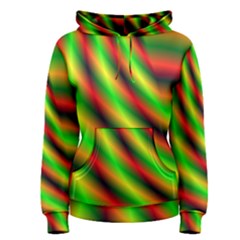 Neon Color Fractal Lines Women s Pullover Hoodie by Simbadda