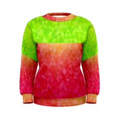 Colorful Abstract Triangles Pattern  Women s Sweatshirt by TastefulDesigns