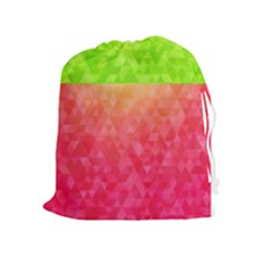 Colorful Abstract Triangles Pattern  Drawstring Pouches (extra Large) by TastefulDesigns