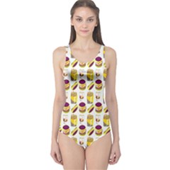 Hamburger And Fries One Piece Swimsuit by Simbadda