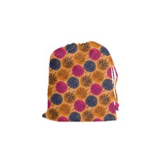 Colorful Trees Background Pattern Drawstring Pouches (small)  by Simbadda