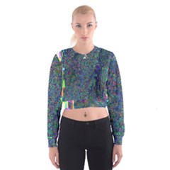 Glitch Art Women s Cropped Sweatshirt by Simbadda