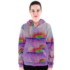 Glitch Art Abstract Women s Zipper Hoodie by Simbadda