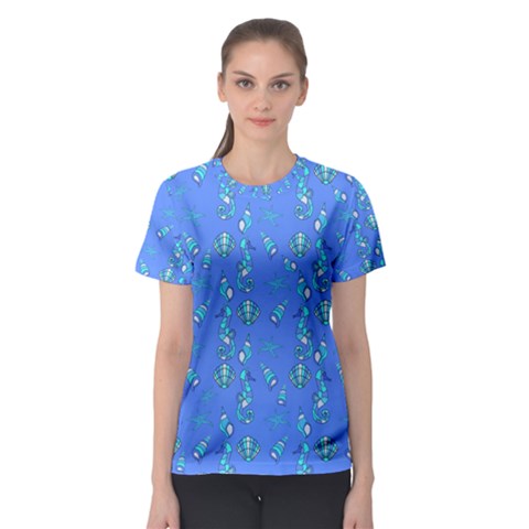 Seahorse Pattern Women s Sport Mesh Tee by Valentinaart