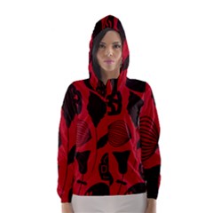 Congregation Of Floral Shades Pattern Hooded Wind Breaker (women) by Simbadda