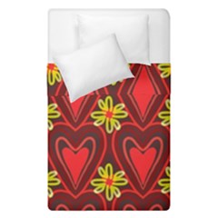 Digitally Created Seamless Love Heart Pattern Tile Duvet Cover Double Side (single Size) by Simbadda