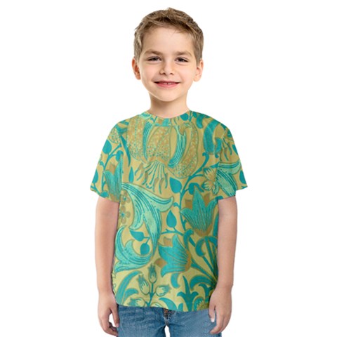 Floral Pattern Kids  Sport Mesh Tee by Valentinaart