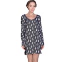 Dark Floral Pattern With Rabbit And Carrot Bunny Long Sleeve Nightdress View1