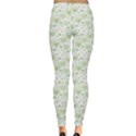 Green Pattern with Light Pink Hearts Leggings View2