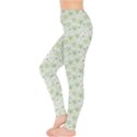 Green Pattern with Light Pink Hearts Leggings View3