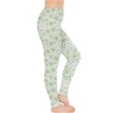 Green Pattern with Light Pink Hearts Leggings View4