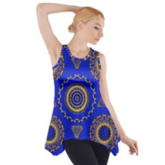 Abstract Mandala Seamless Pattern Side Drop Tank Tunic by Simbadda