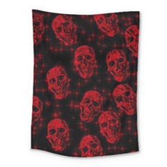 Sparkling Glitter Skulls Red Medium Tapestry by ImpressiveMoments