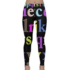 Alphabet Letters Colorful Polka Dots Letters In Lower Case Classic Yoga Leggings