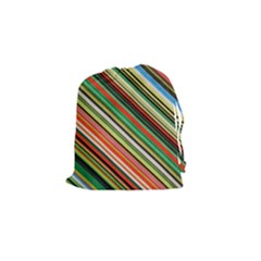 Colorful Stripe Background Drawstring Pouches (small)  by Simbadda