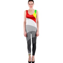 Background Image With Color Shapes Onepiece Catsuit