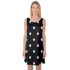 Stars Pattern Sleeveless Satin Nightdress