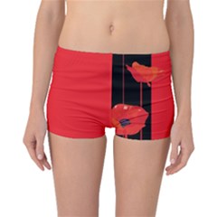 Flower Floral Red Back Sakura Boyleg Bikini Bottoms by Mariart