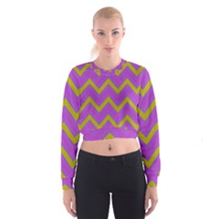 Zig Zags Pattern Women s Cropped Sweatshirt by Valentinaart